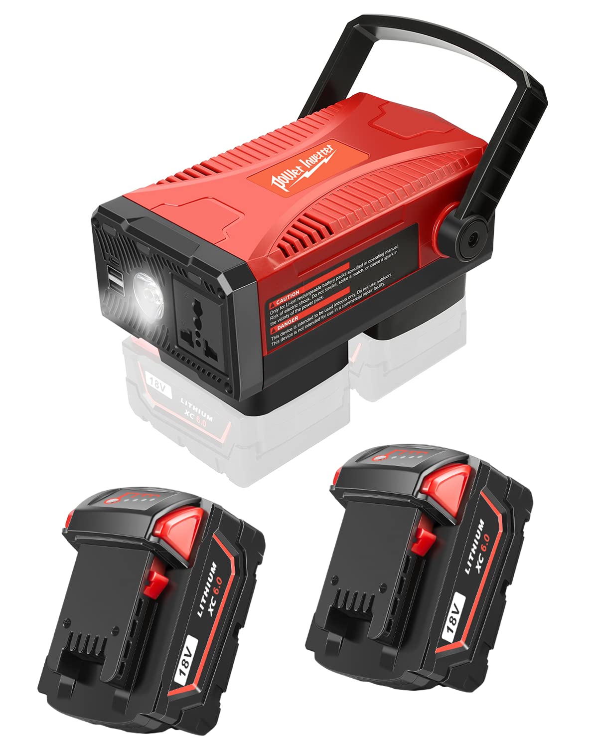 Milwaukee M-18 9.0Ah Battery Replacement 2-Pack - Compatible with Power Inverters & Milwaukee M-18 Tools - Perfect for Construction, DIY Projects & Outdoor Power Equipment