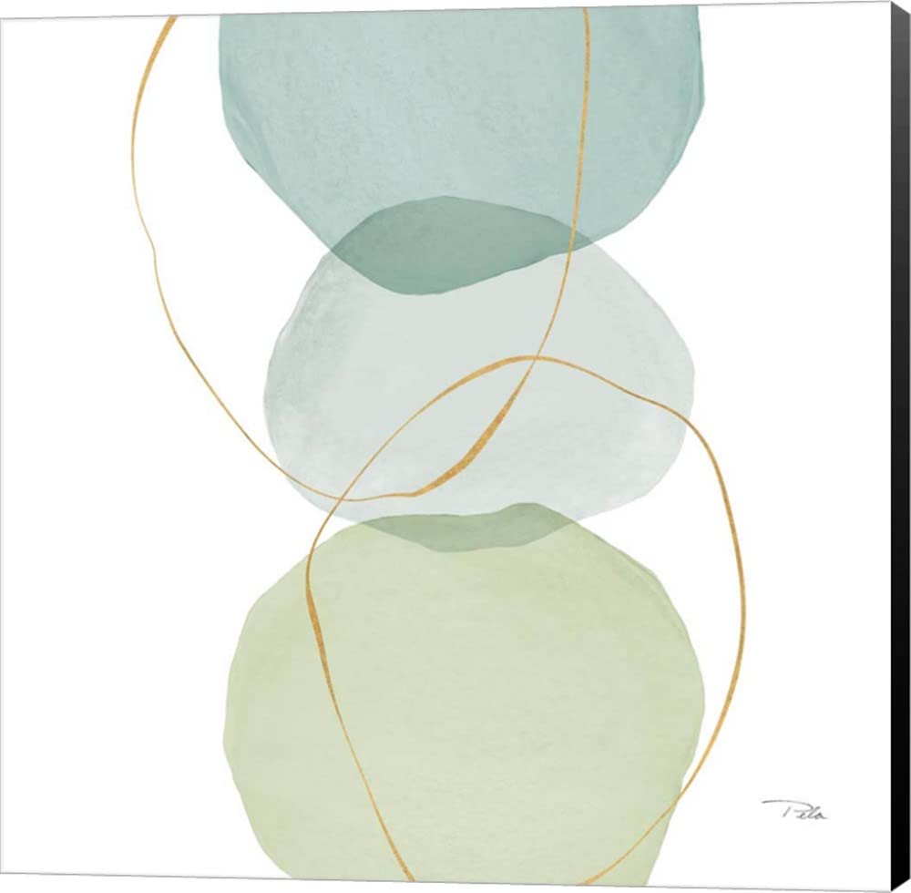 Pastel Circles II Abstract Canvas Wall Art - 12x12 Inch Museum Wrapped Painting with Black Edges - Perfect for Living Room, Bedroom & Office Decor