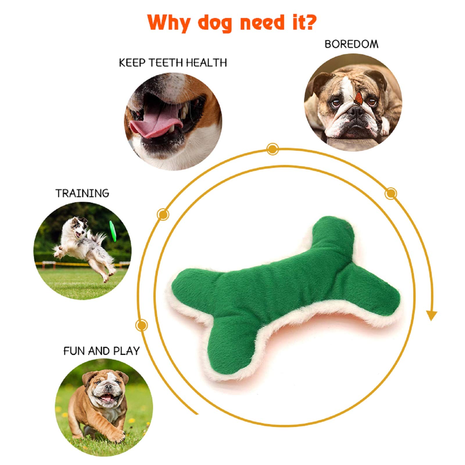 SUNKYPUP Squeaky Plush Dog Toys - 3 Pack Interactive Puppy Chew Toys for Small, Medium & Large Dogs | Durable Teething Pet Toys for Puppies & Adult Dogs | Fun Playtime, Training & Stress Relief for Pets at Home or Outdoors