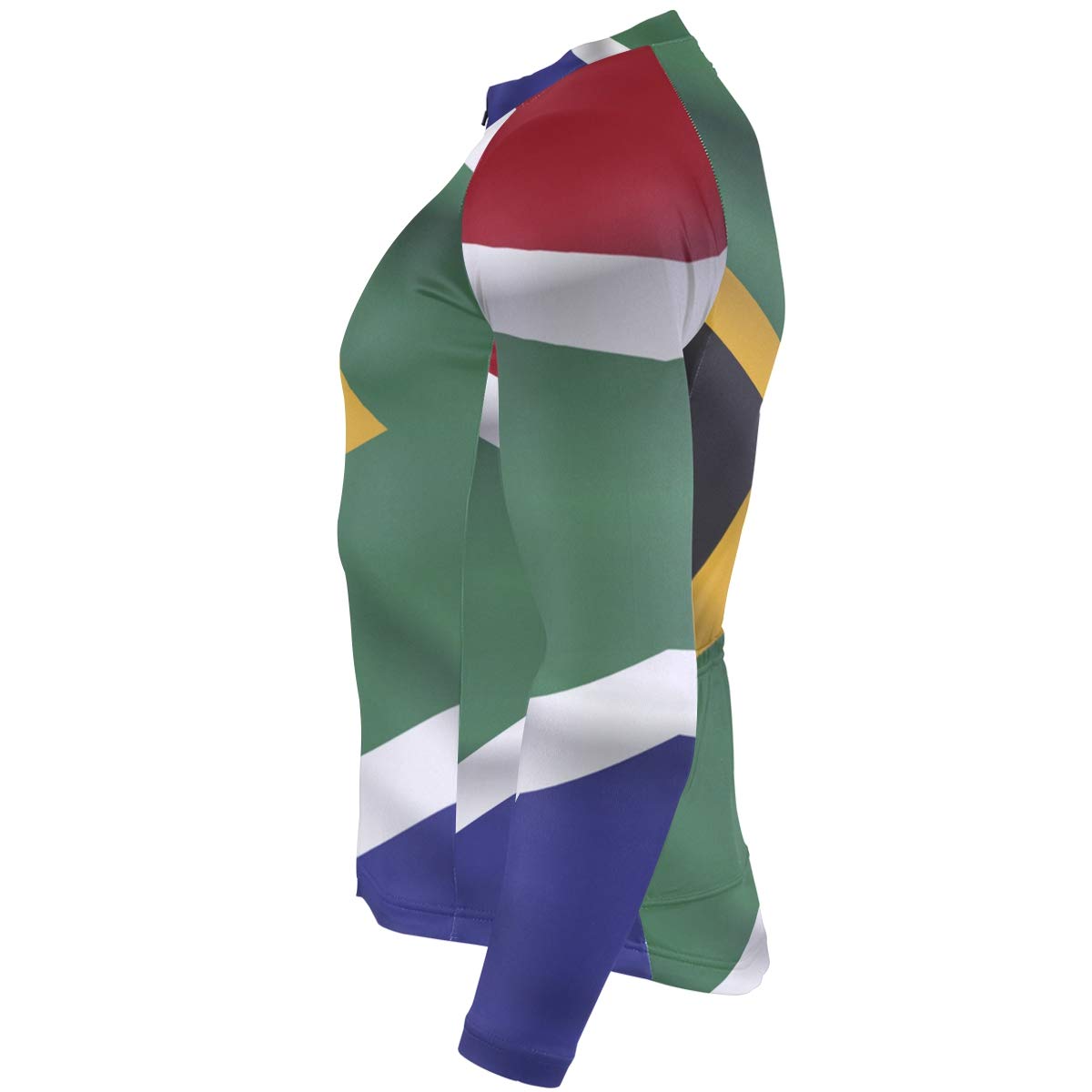 South Africa Flag Men's Cycling Jersey - Long Sleeve Bike Jacket for Road & Mountain Biking - Breathable & Moisture-Wicking Performance Shirt for Cycling Enthusiasts & Outdoor Sports