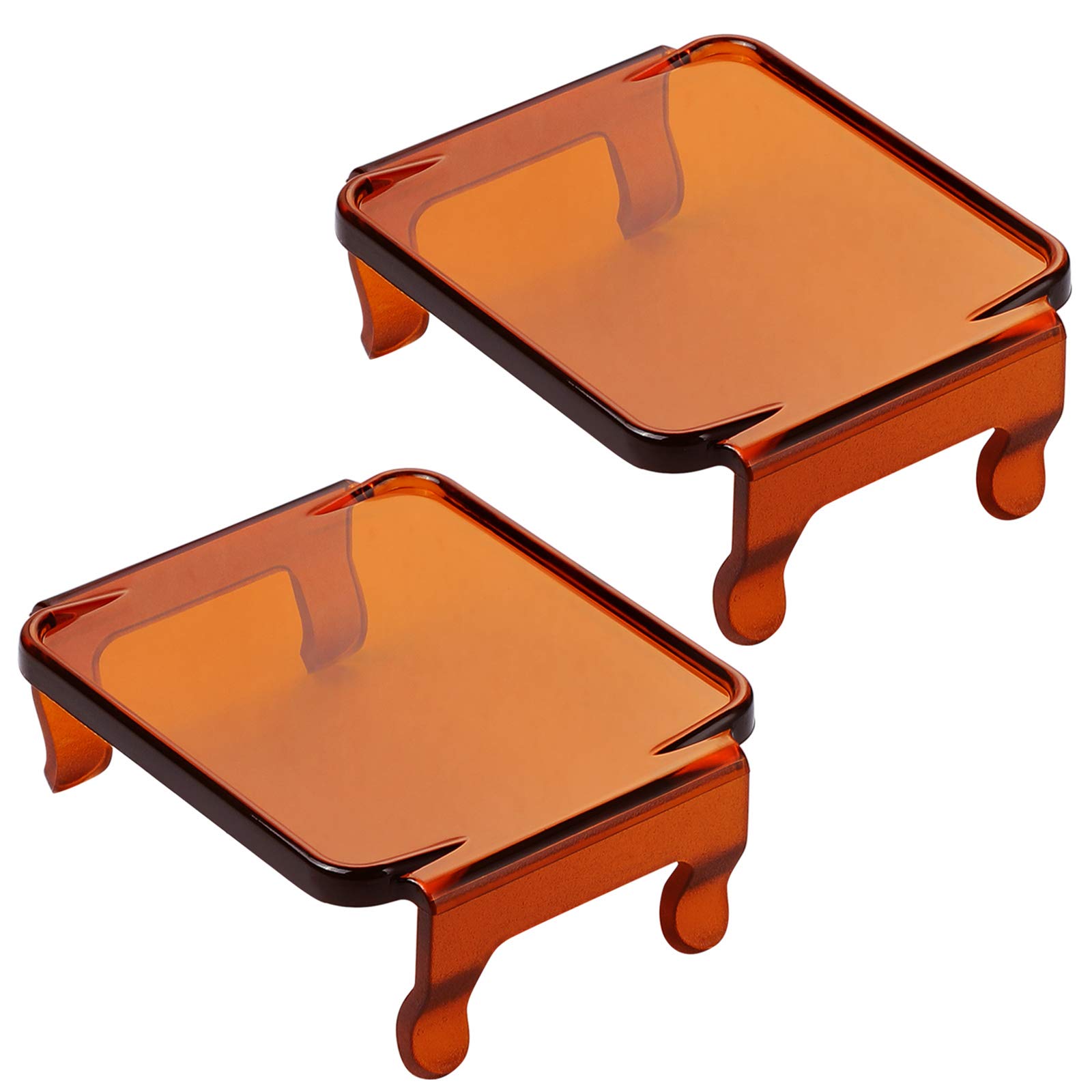 3'' LED Cube Light Amber Covers (2Pcs) - Durable Polycarbonate Lens for LED Pods, Square Light & Fog Lights - Waterproof Protective Covers for Off-Road, Trucks & ATVs