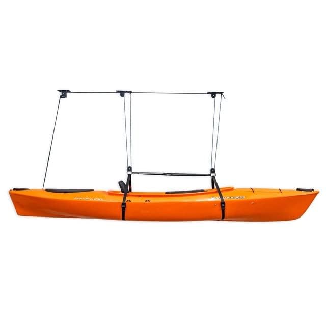 Teal Triangle Elite Kayak Pulley System - 150 lbs Capacity Ceiling Hoist for Kayaks, Canoes & Paddleboards | Garage Storage & Watercraft Organization Solution