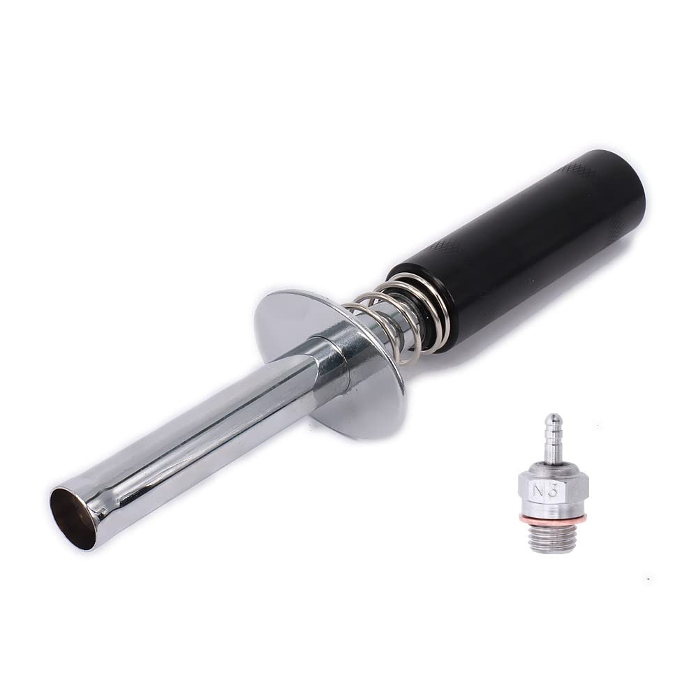 High-Performance Glow Plug Igniter & N3 Hot Spark Glow Plugs - AA Battery Powered Nitro Engine Starter Tool for 1/10 RC Cars, Buggy Trucks & Model Airplanes (Black) | Perfect for Nitro RC Vehicle Maintenance & Quick Engine Starts