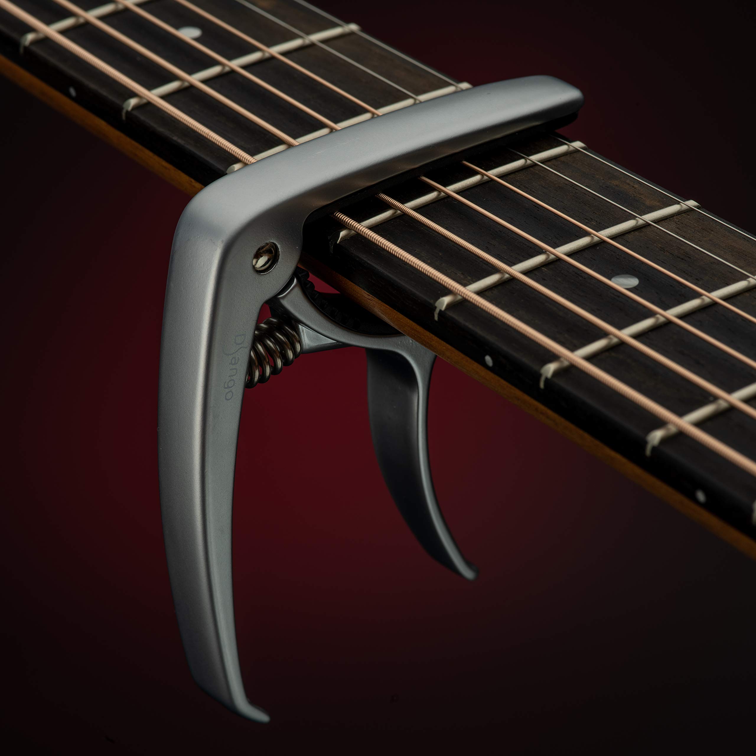 Django Guitar Capo by Pick Geek - Premium Silver Quick-Release Capo for Acoustic, Electric, Ukulele & Classical Guitars | Includes Peg Puller & Extra Padding for Neck Protection | Perfect for Live Performances, Studio Recording & Practice Sessions