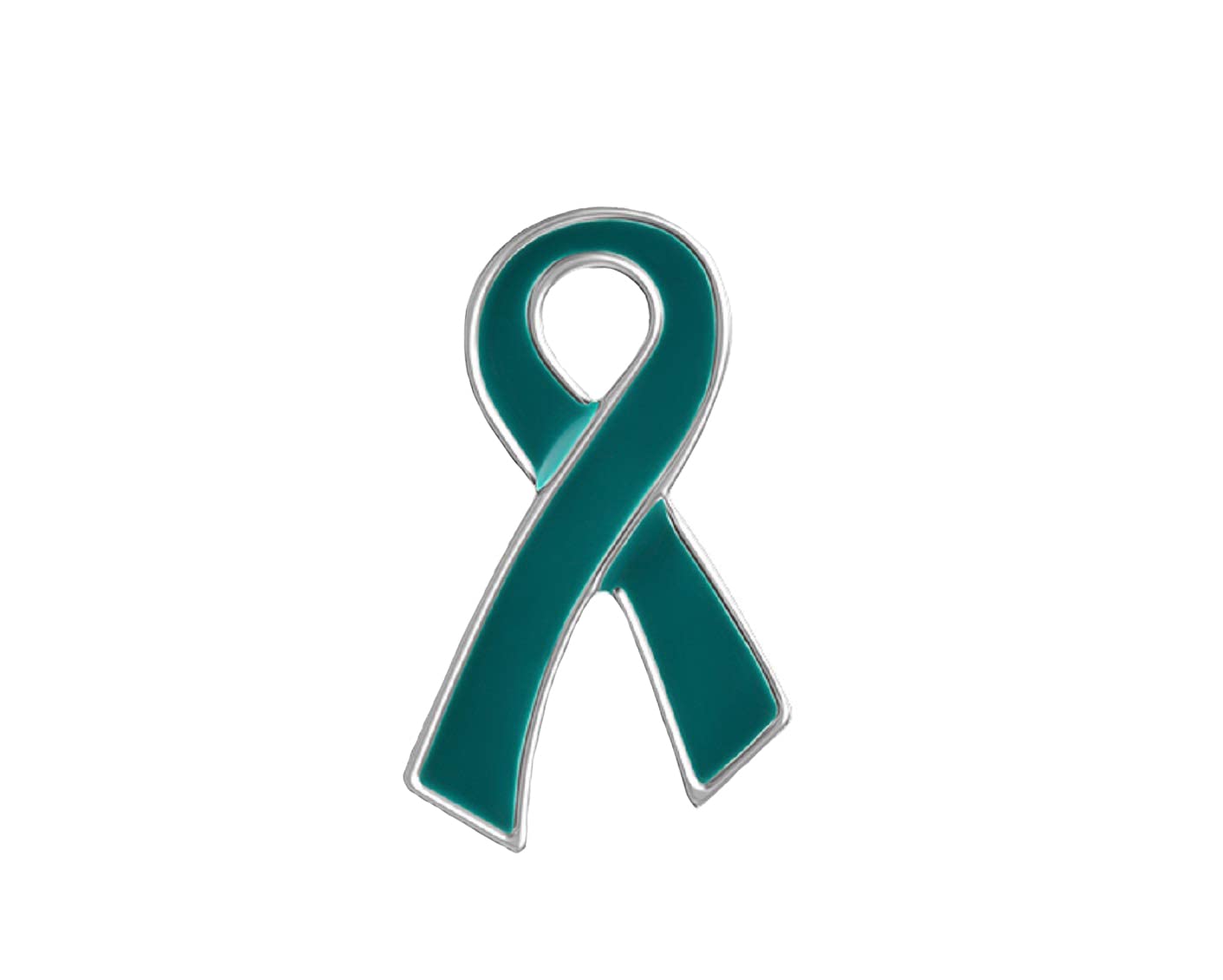 50 Pack Teal Ribbon Enamel Pins for Ovarian Cancer Awareness, PTSD, Anxiety Disorder & Fragile X Support - Bulk Fundraiser Pins for Charity Events, Gift Giving & Awareness Campaigns - Perfect for Fundraising, Awareness Ribbons & Advocacy Events
