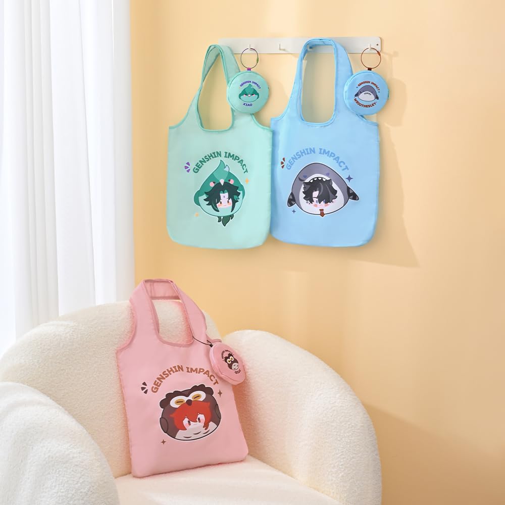 Teyvat Zoo Themed Foldable Handbag - Lightweight Travel Tote for Women, Anime Genshin Inspired Fashion Accessory | Perfect for Cosplay, Convention, and Daily Use