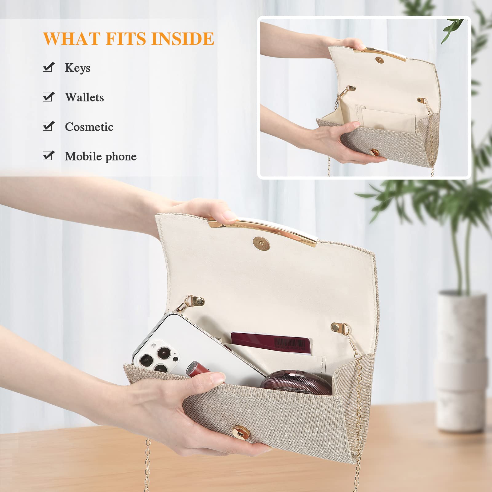 UBAYMAX Women's Evening Clutch Purse - Elegant Crossbody Handbag for Prom, Wedding, Party & Engagement | Perfect for Formal Events & Special Occasions