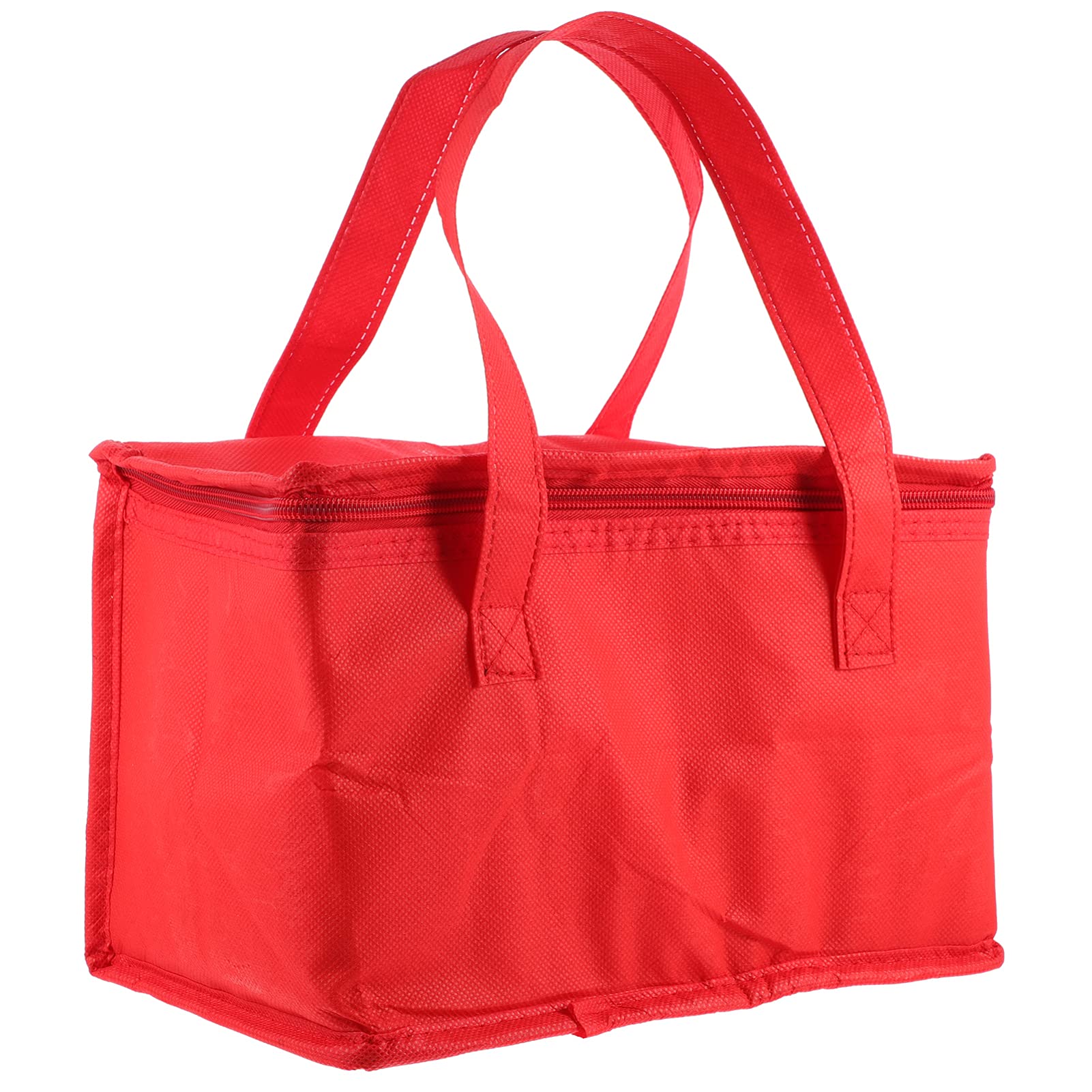 HEMOTON 4-Pack Insulated Lunch Bag with Leakproof Cooler - Thermal Tote for Camping, Beach, Travel, Grocery & Picnic - Perfect for Work, School & Outdoor Activities (Red)