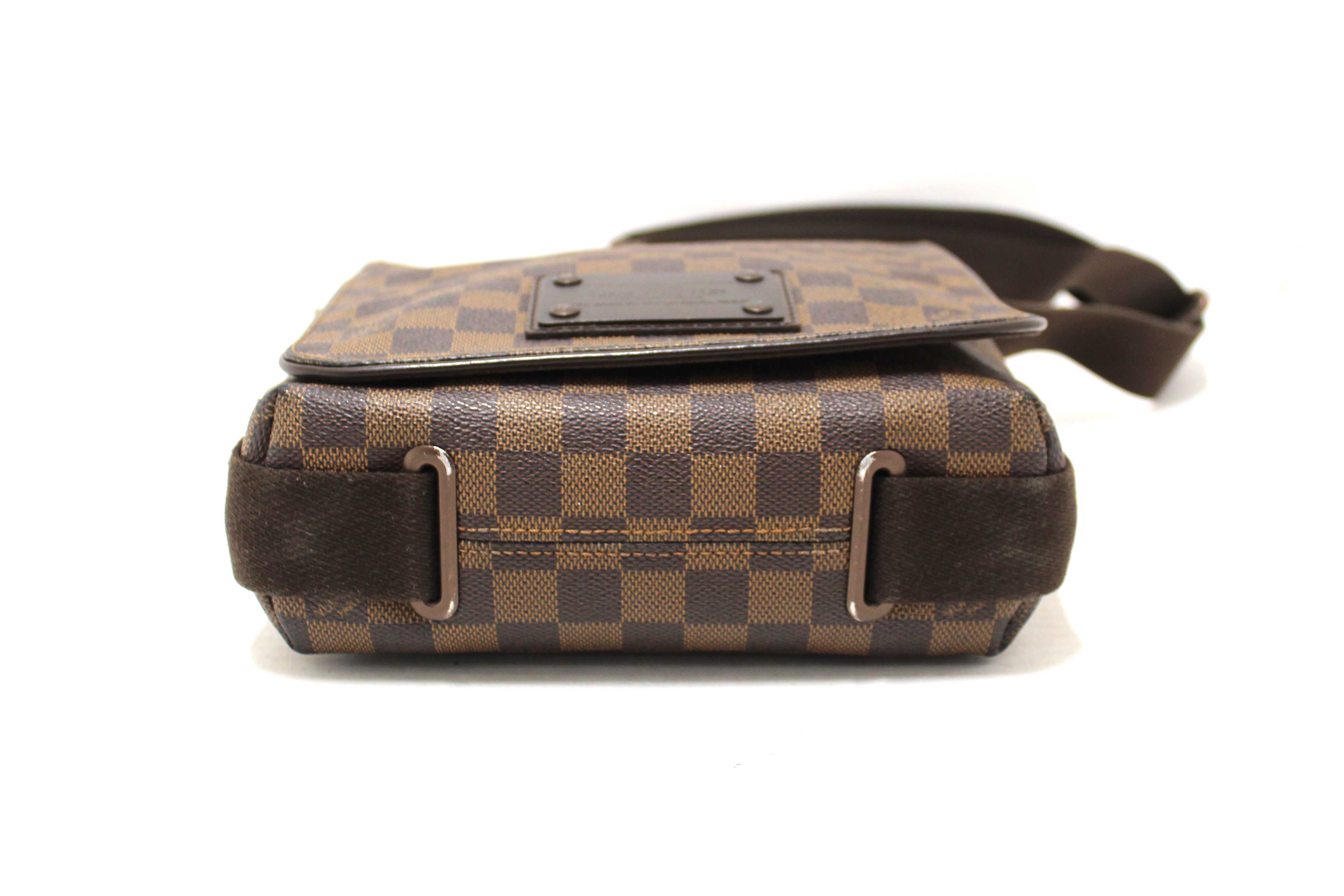 Authentic Louis Vuitton Damier Ebene Brooklyn PM Messenger Crossbody Bag - Luxury Leather Shoulder Bag for Women, Perfect for Work, Travel & Everyday Use