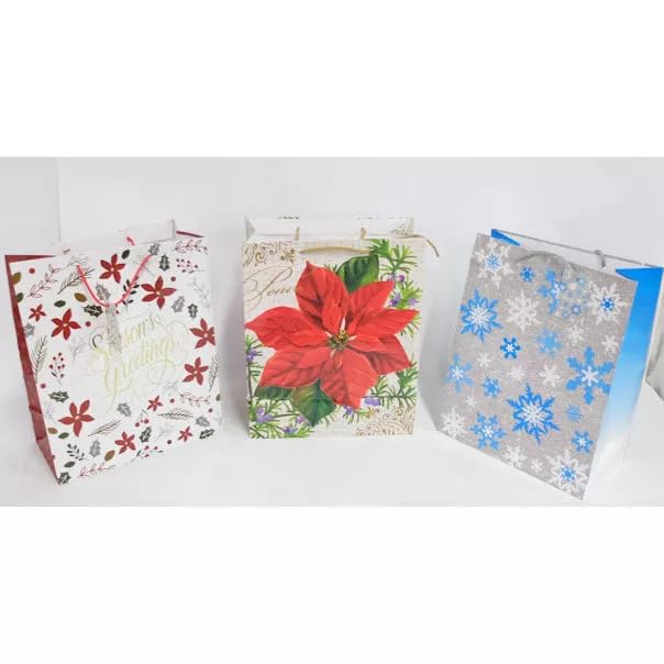 20-Piece Elegant Christmas Gift Bags Set - Premium Holiday Party Favor Bags for Xmas Presents, Stocking Stuffers & Festive Decorations