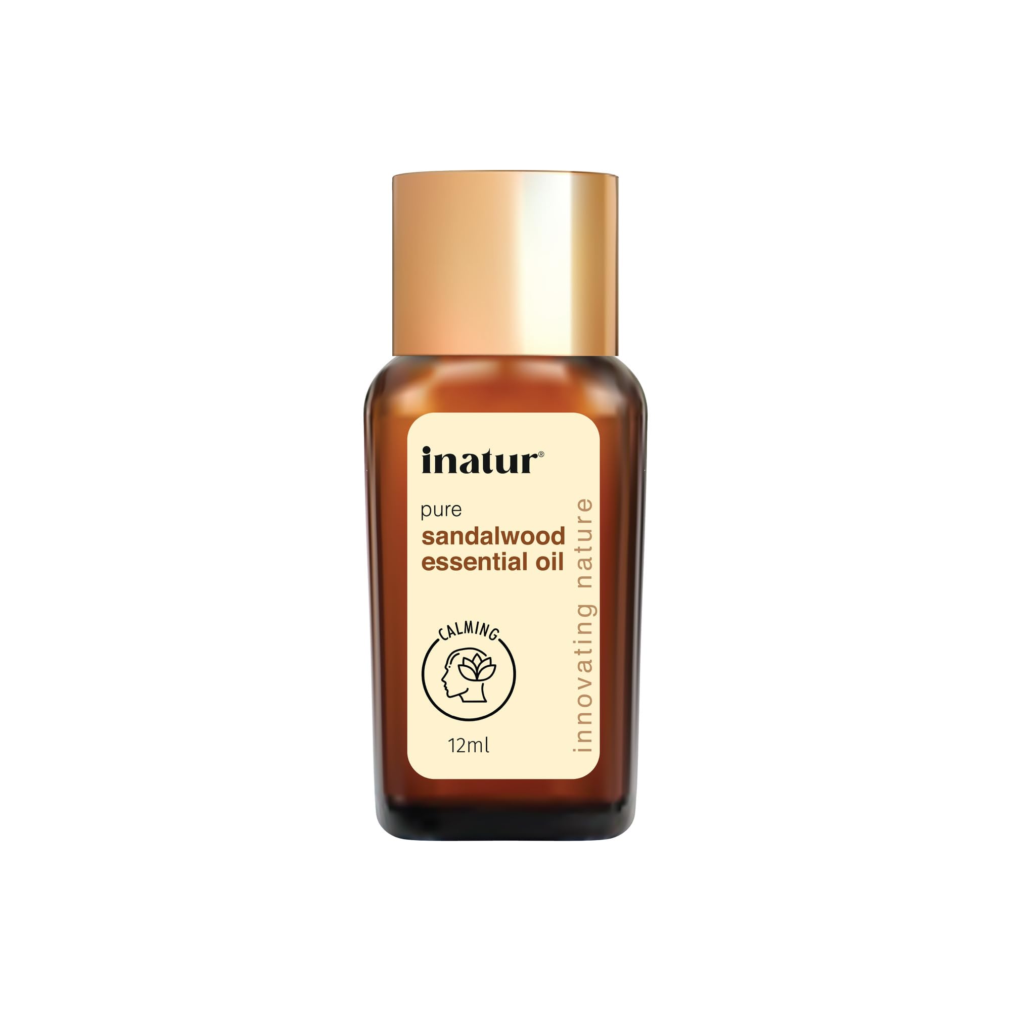 Pure & Natural inatur Sandalwood Essential Oil 12ml - Hydrating Face & Skin Care, Aromatherapy Oil for Relaxation & Stress Relief - Perfect for Diffusers, Massage, DIY Beauty Products & Spa Treatments