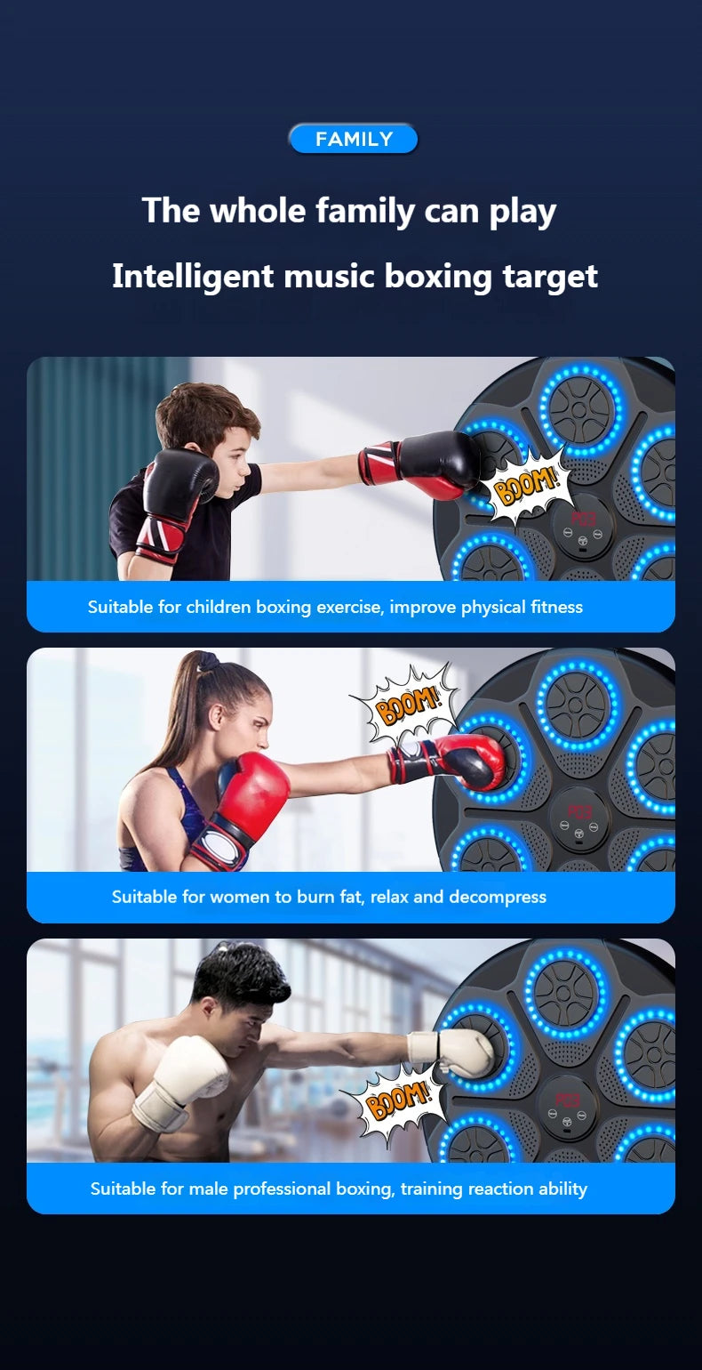 Smart Bluetooth Wall Mounted Music Boxing Trainer - Electronic Punching Bag for Home Gym, Boxing Equipment with Music Sync & Target Practice | Perfect for Cardio, Strength Training & Stress Relief