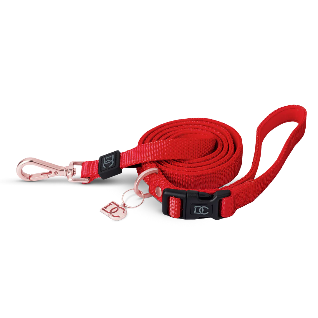 Premium Adjustable Dog Leash - Royal Red Color, Strong Nylon Material for Small Medium Large Dogs - Perfect for Walking, Training & Outdoor Adventures
