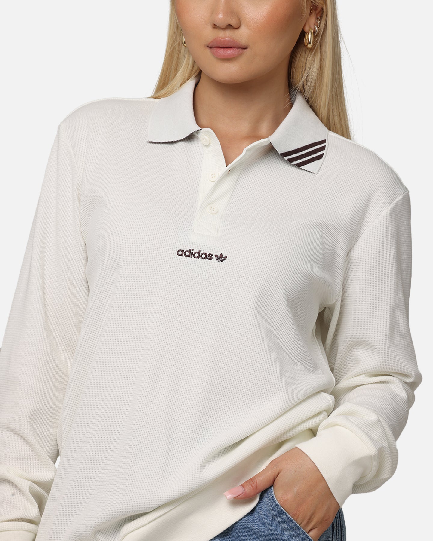 Adidas Men's Long Sleeve Polo Shirt - Breathable Performance Golf Shirt, Moisture-Wicking Casual Work Shirt in Off White | Perfect for Golf, Office & Business Casual Wear