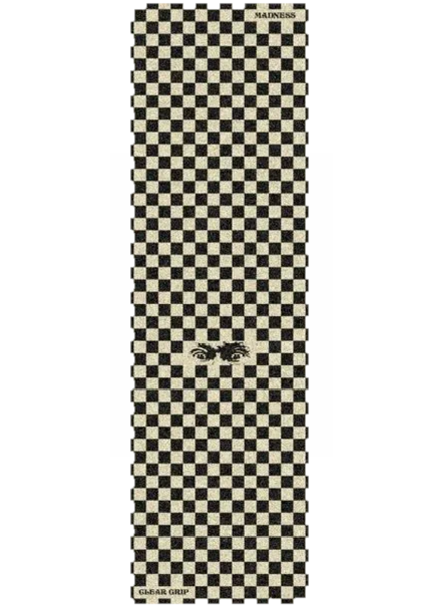 Madness Checkered Skateboard Grip Tape - Non-Slip Deck Traction for Skateboards, Longboards & Cruisers - Perfect for Street Skating, Tricks & Board Control