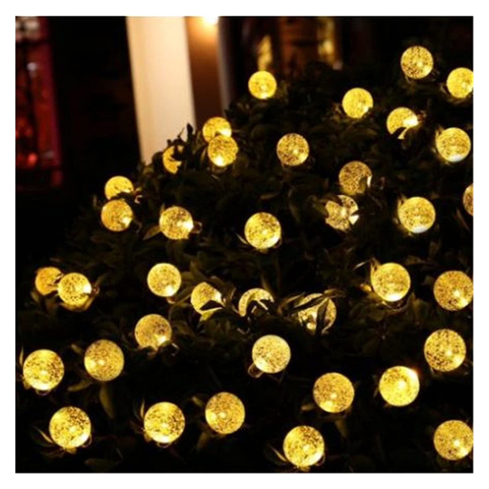 Solar Powered String Lights 5M 20LEDs Waterproof Outdoor Fairy Lights - Crystal Ball Design for Garden, Patio, Yard Decoration (Warm White) | Perfect for Christmas, Weddings, Parties & Backyard Lighting