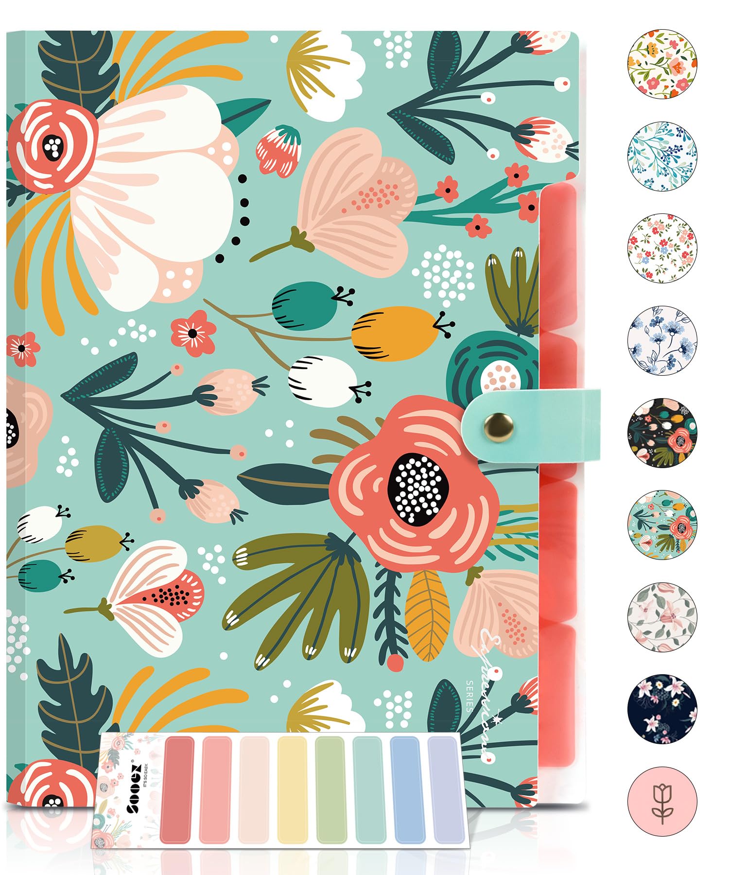 Sooez 5-Pocket Accordion File Organizer with Stickers - Document, Receipt & Bill Filing Folder for School, College, Office & Travel Supplies | Perfect for Organizing Papers, Financial Records & Important Documents