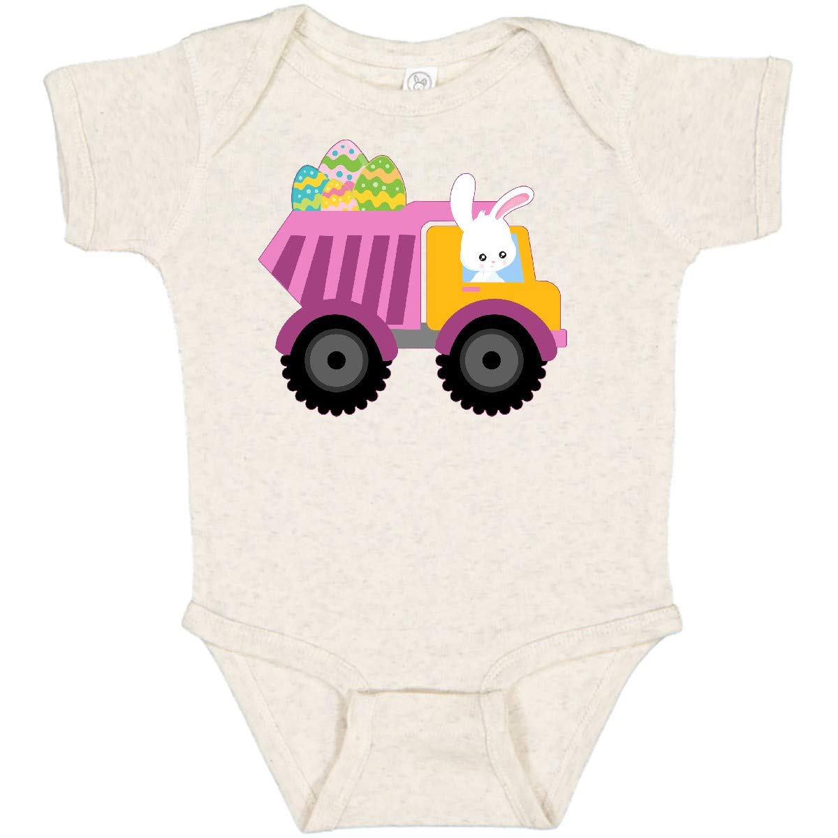 Easter Bunny Dump Truck Baby Bodysuit - Cute Easter Outfit for Infants