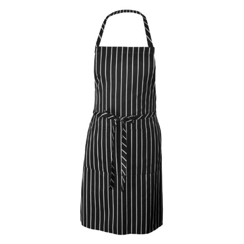 PULABO Professional Unisex Chef Apron with Pockets - Classic Chalk Stripe Design for Cooking, Grilling & Baking - Ideal for Restaurants, Home Kitchens & Culinary Gifts