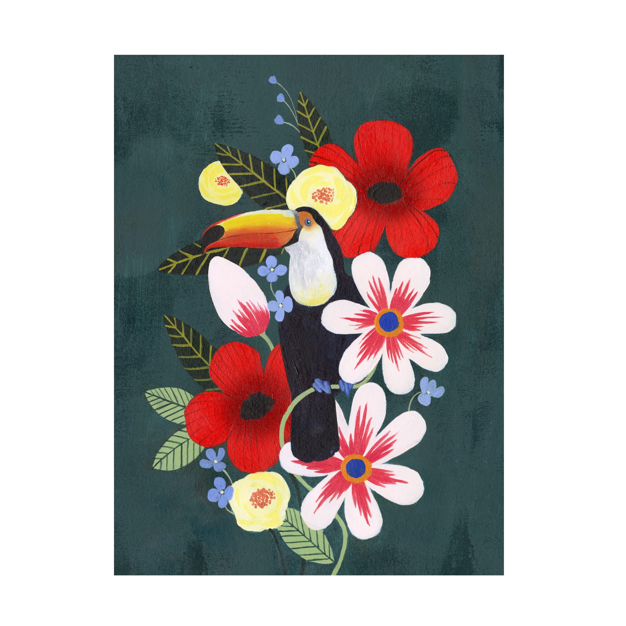 Grace Popp Tropical Toucan II Canvas Wall Art Print - Vibrant Tropical Bird Painting for Home & Office Decor - Perfect for Living Room, Bedroom or Gift