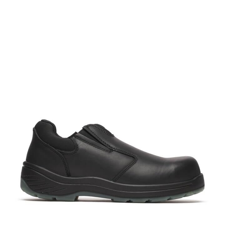 Thorogood Thoro-Flex Black Slip-On Safety Toe Work Shoes for Men & Women - Full-Grain Leather with Cushion Footbed | Slip, Oil & Puncture Resistant Outsole | Ideal for Construction, Warehouse & Industrial Work