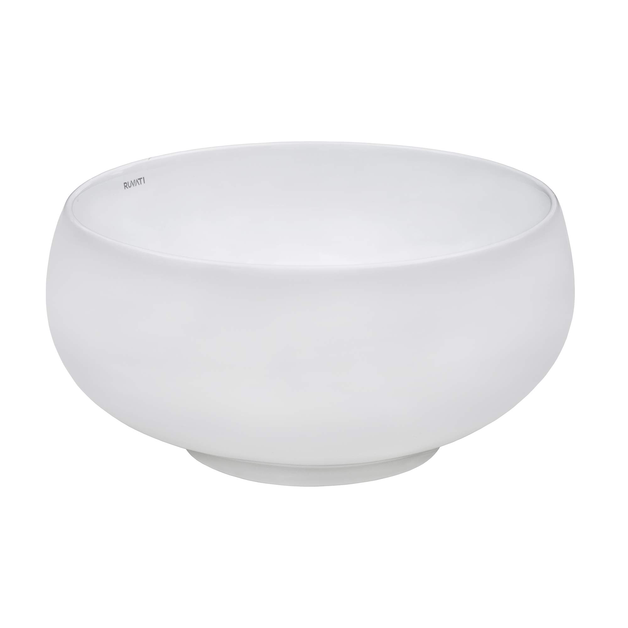 Ruvati 12 Inch White Porcelain Round Vessel Sink for Bathroom Vanity - RVB0312 | Above Counter Ceramic Sink for Modern & Elegant Bathroom Decor | Perfect for Small Spaces, Powder Rooms & Guest Baths