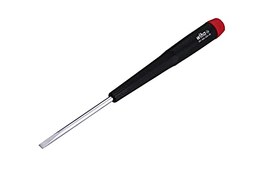 Wiha 26040 4.0 x 60mm Slotted Screwdriver with Ergonomic Precision Handle - Perfect for Electronics Repair, Watchmaking & DIY Projects