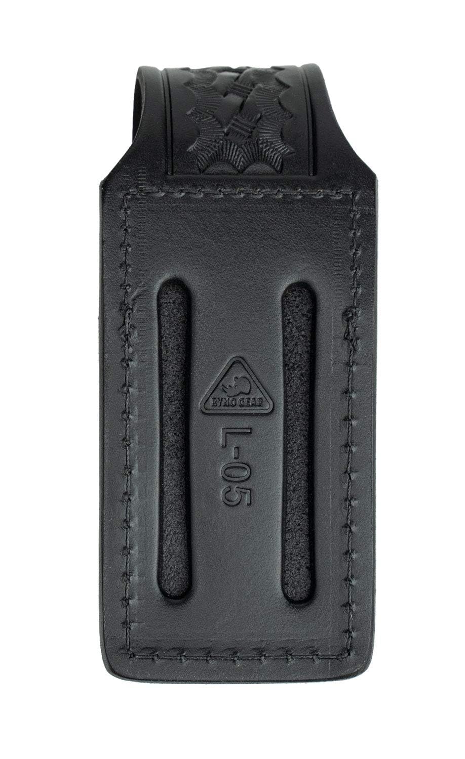 RYNO GEAR Black Leather Snap-On Pepper Spray Holder - Compact & Secure for Self Defense, Running, Hiking & Outdoor Safety