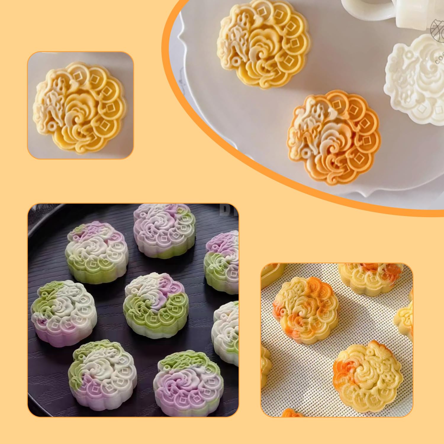 50g DIY Mooncake Mold with Cute Dragon Patterns - Adjustable Thickness Moon Cake Press Tool for Baking, Gifts & Mid-Autumn Festival Celebrations