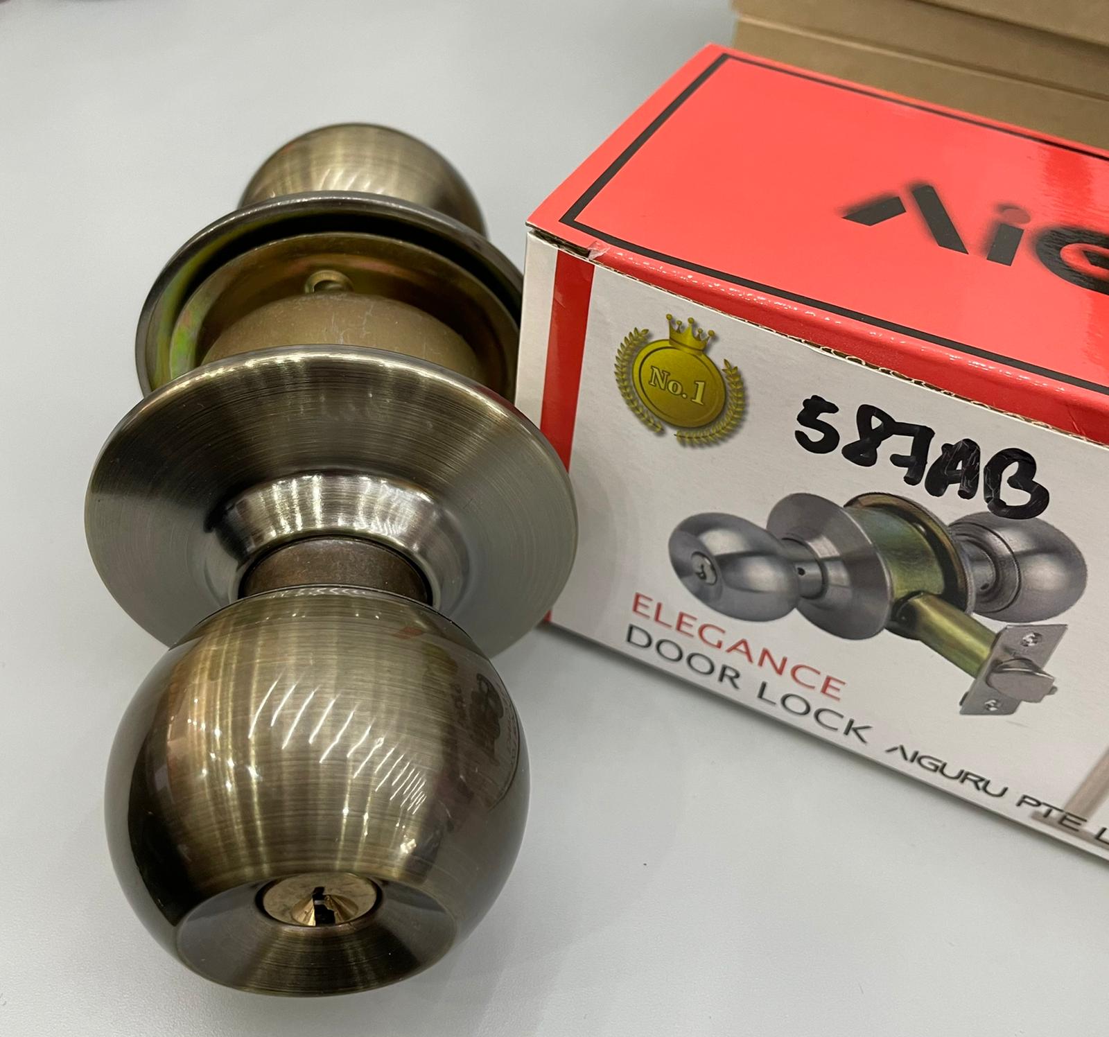 Aiguru 587SS Cylinder Door Lock | Model LK AG 587 | Secure Home & Office Entry Doors