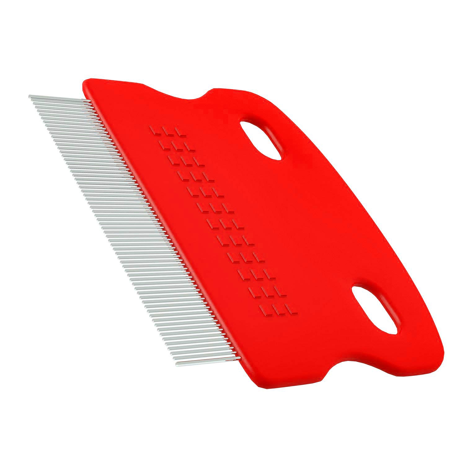 AlexVyan Lice Comb for Head Lice Treatment - Plastic & Metal Nit Remover Comb for Kids & Adults (Red) - Effective Louse & Egg Removal for Home & Travel Use