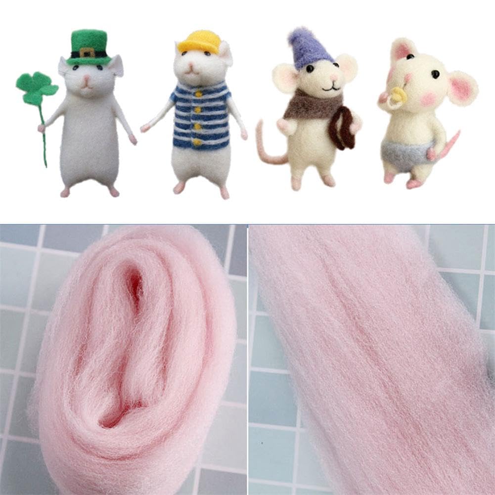 DIY Needle Felting Kit for Beginners - Unfinished Felted Mouse Christmas Decorations, Handmade Wool Felt Mouse Craft for Holiday Desktop Decor | Perfect for Christmas Gifts, Home Decor & Craft Lovers