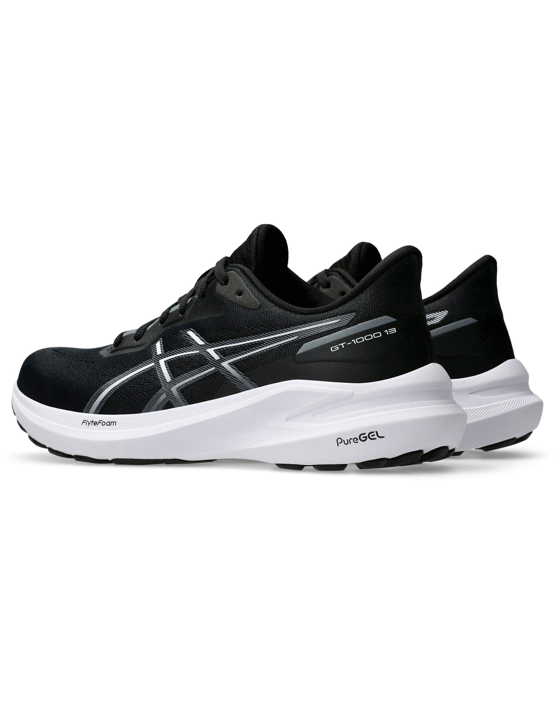 GT 1000 13 Running Shoes for Men - Black/White - Lightweight Athletic Sneakers for Jogging, Gym Workouts & Daily Wear