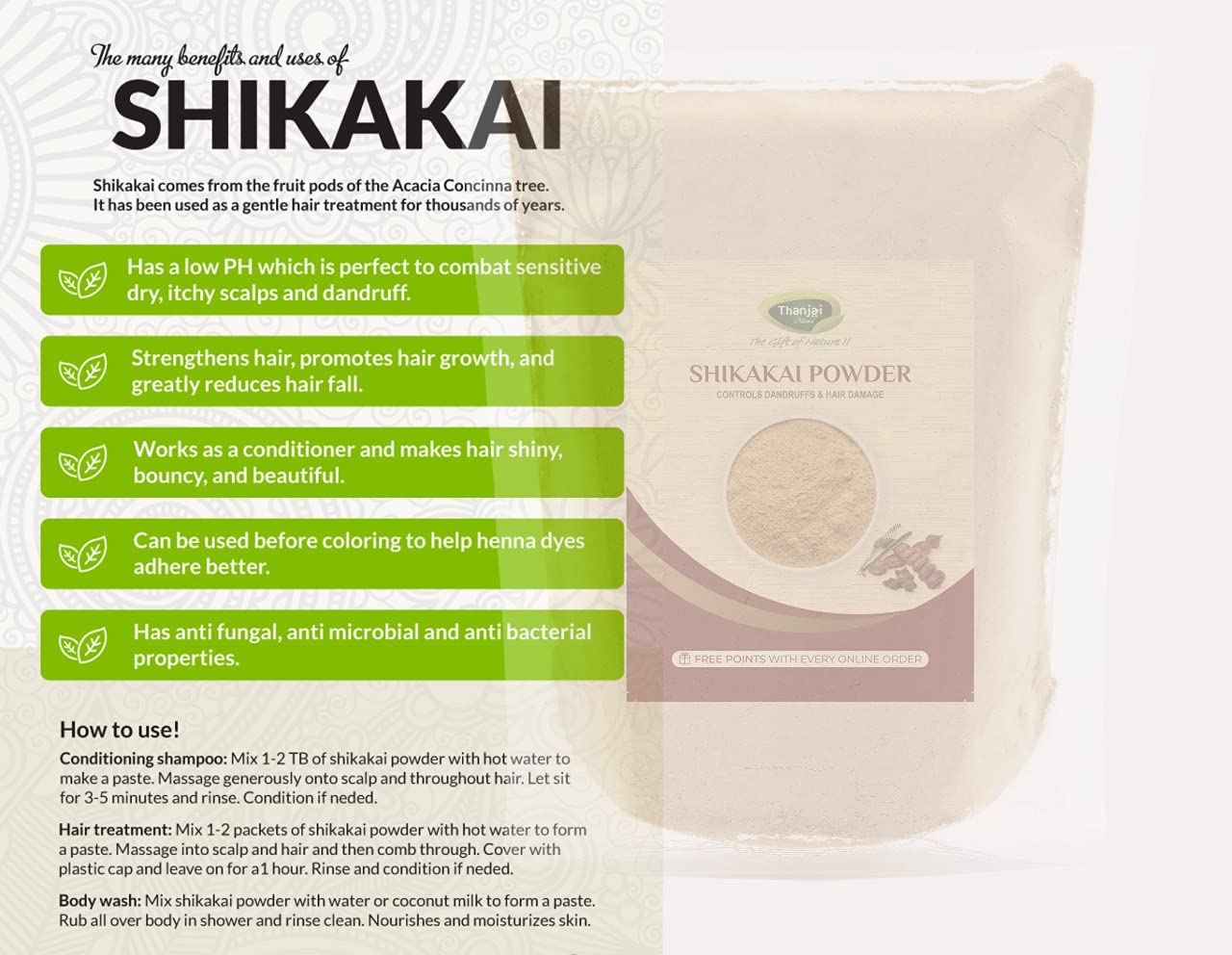 **Thanjai Natural Shikakai Powder (Acacia Concinna) 500gm | 100% Pure & Natural Hair Cleanser for Damaged & Weak Hair | Homemade Ayurvedic Hair Pack Powder for Shine & Growth | Perfect for DIY Hair Care & Scalp Treatment**