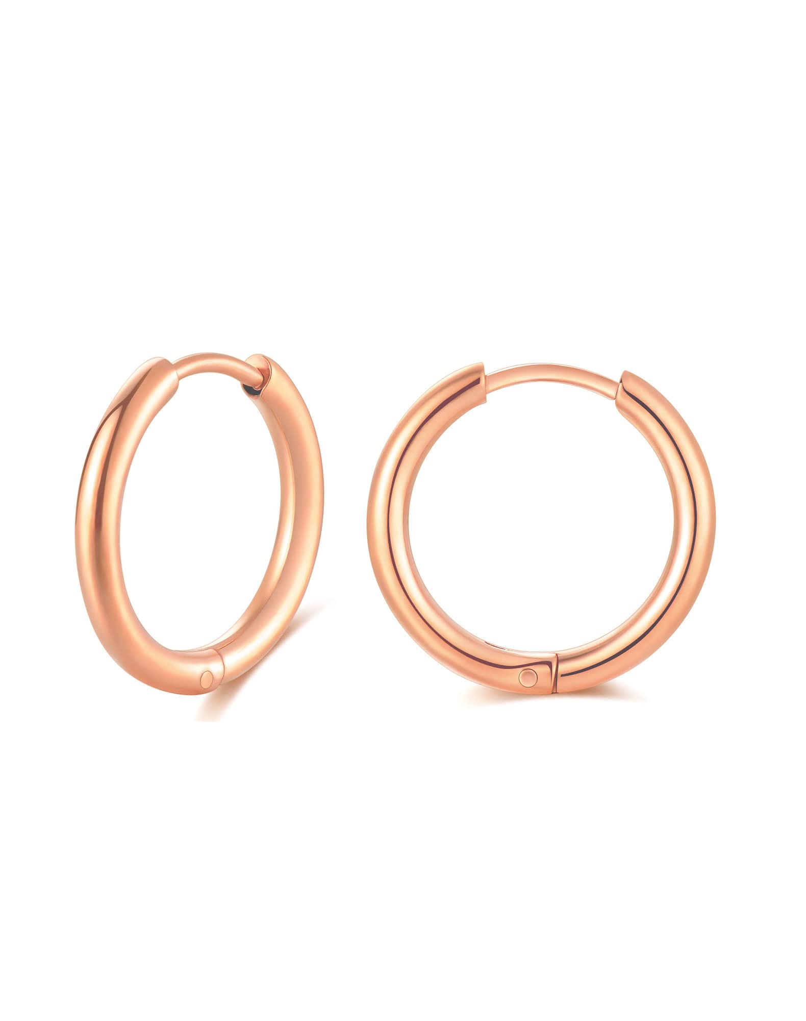 316L Surgical Stainless Steel Huggie Hoop Earrings - 6mm to 14mm Sizes - Hypoallergenic Cartilage & Helix Earrings for Men & Women - Perfect for Everyday Wear, Work & Special Occasions