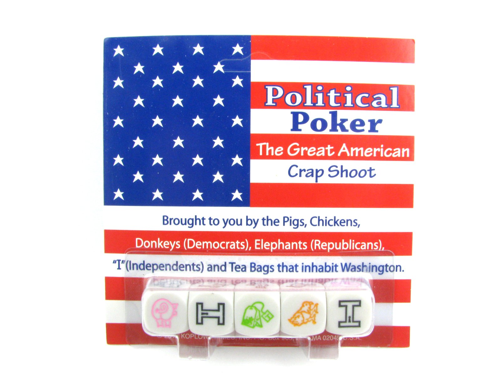 Koplow Games Political Poker Dice Set - Fun Party Game for Adults & Friends - Perfect for Game Nights, Political Debates & Social Gatherings