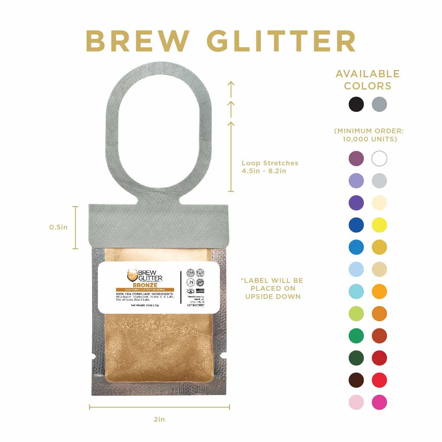 Bronze Brew Glitter® Necker Scarf - Bulk Wholesale for Women & Men | Perfect for Festivals, Parties, and Fashion Accessories