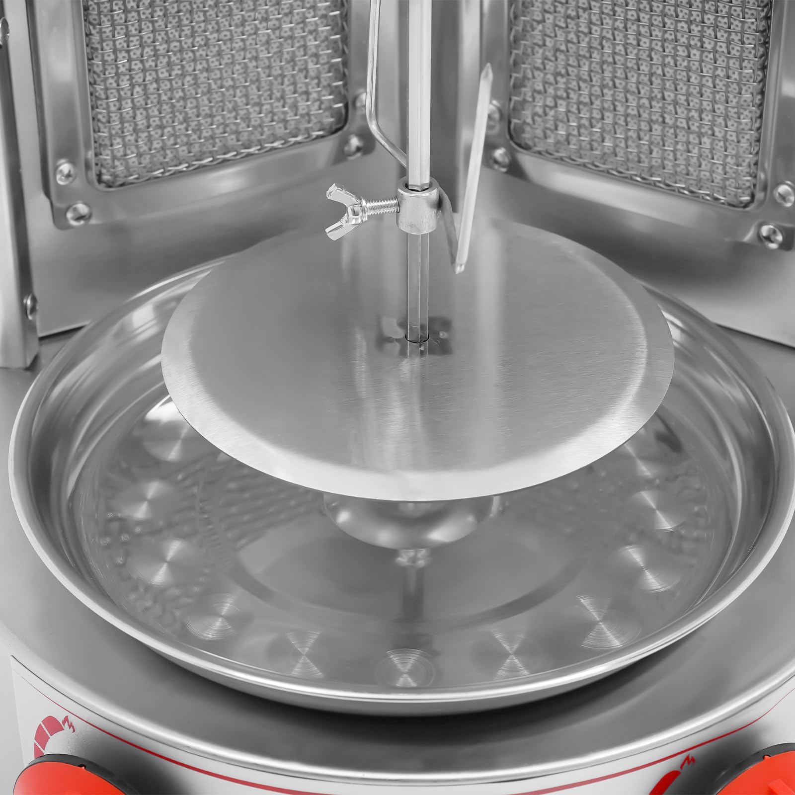 Commercial 110V 3000W Shawarma Grill Machine - Vertical Rotisserie Cooker with 2 Burners for Doner Kebab, Perfect for Restaurants, Dinner Parties & Home Kitchens | Fast Cooking & Even Heating for Authentic Middle Eastern Cuisine