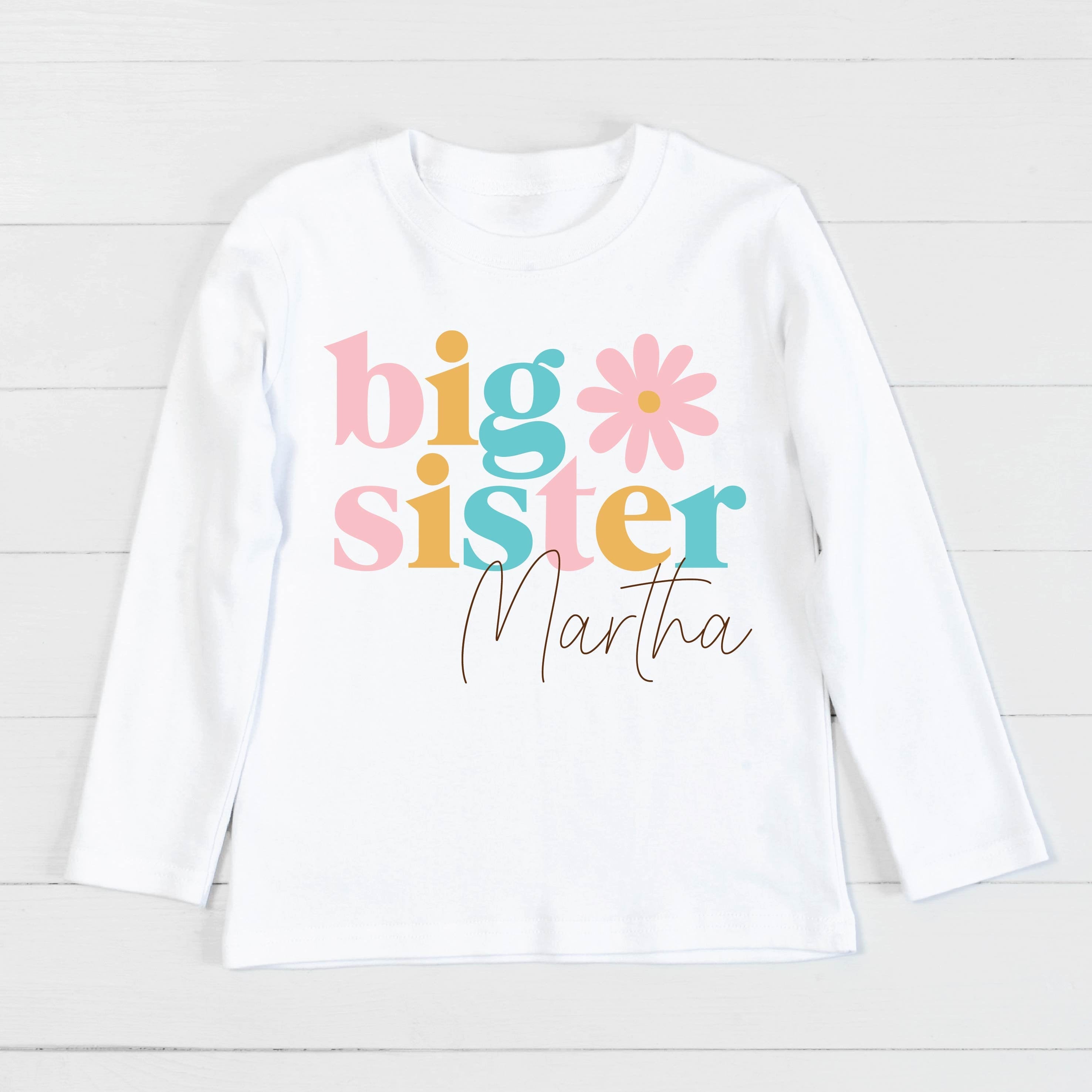 Big Sister T-Shirt - Comfortable & Stylish Sibling Gift for Women & Girls - Perfect for Family Events, Birthdays & Matching Outfits