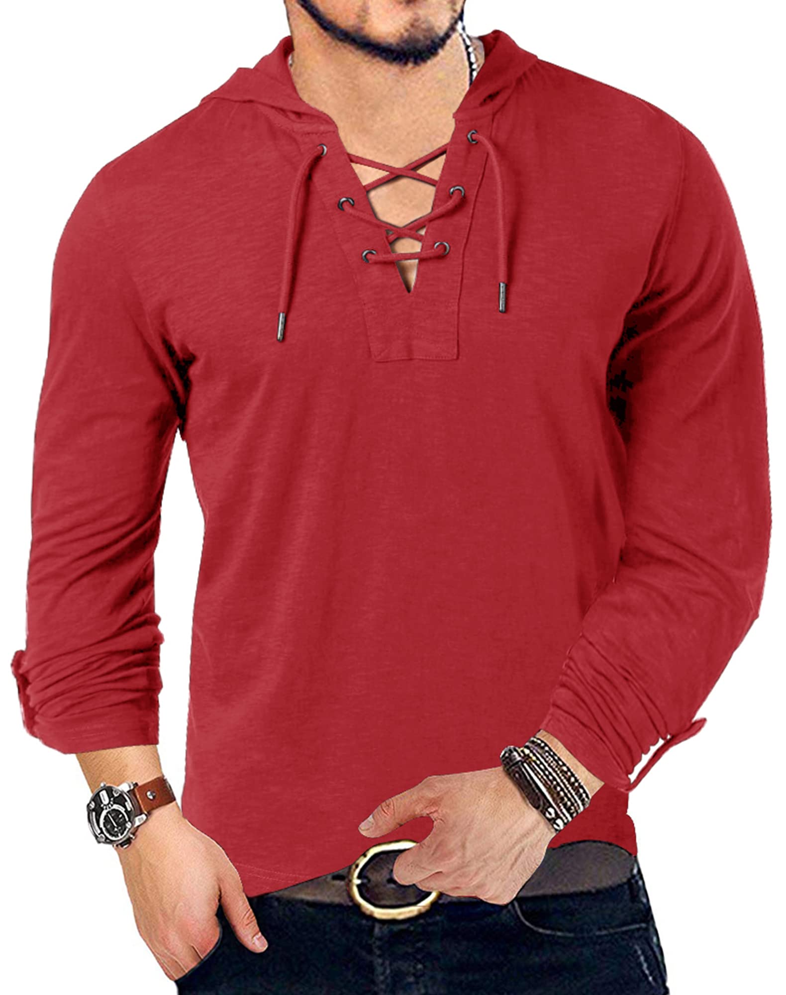 Yuccalley Men's Fashion Hoodies - Long Sleeve Pullover Hooded Sweatshirt for Casual Wear | Perfect for Streetwear, Gym, and Everyday Outfits