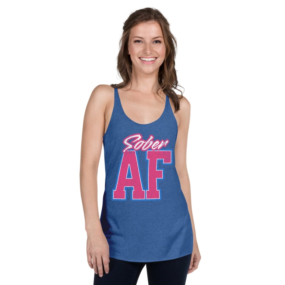 Sober AF Women's Racerback Tank Top - Comfortable Workout Shirt for Yoga, Running & Gym - Breathable Athletic Wear for Fitness & Casual Style