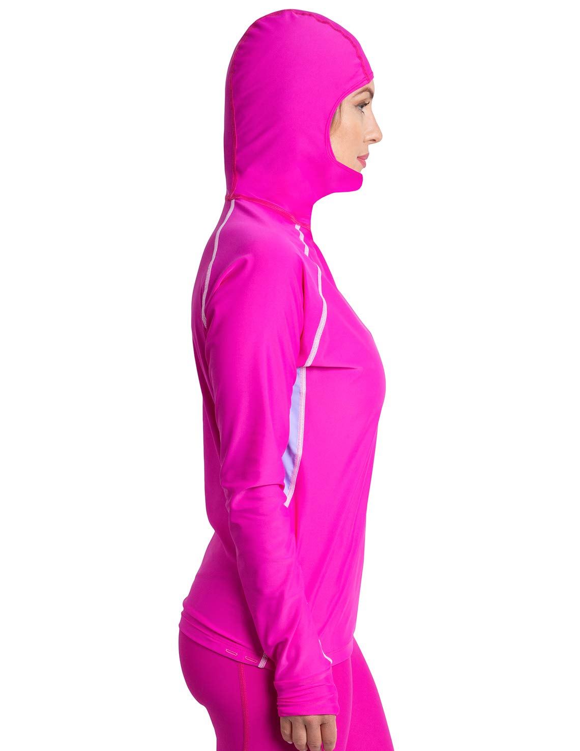 Tuga Women's Snorkel Hooded Rashguard - UPF 50+ Sun Protection Swim Shirt, Made in USA - Perfect for Snorkeling, Surfing & Beach Activities