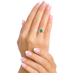 1.02 Carat 14K Solid White Gold Emerald Diamond Ring for Women - Elegant Engagement, Wedding, Anniversary Gift for Her