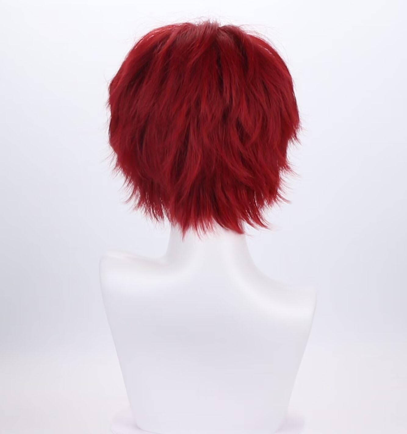 Dark Red Short Cosplay Wig for Halloween - Heat Resistant Synthetic Hair, Natural Fluffy Unisex Costume Wig for Cosplay, Anime, Parties & Themed Events