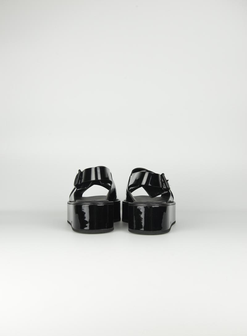 Ann Demeulmeester Black Platform Sandals Size 39 | Luxury Designer Chunky Heel Shoes for Women | Perfect for Evening Parties & Date Nights