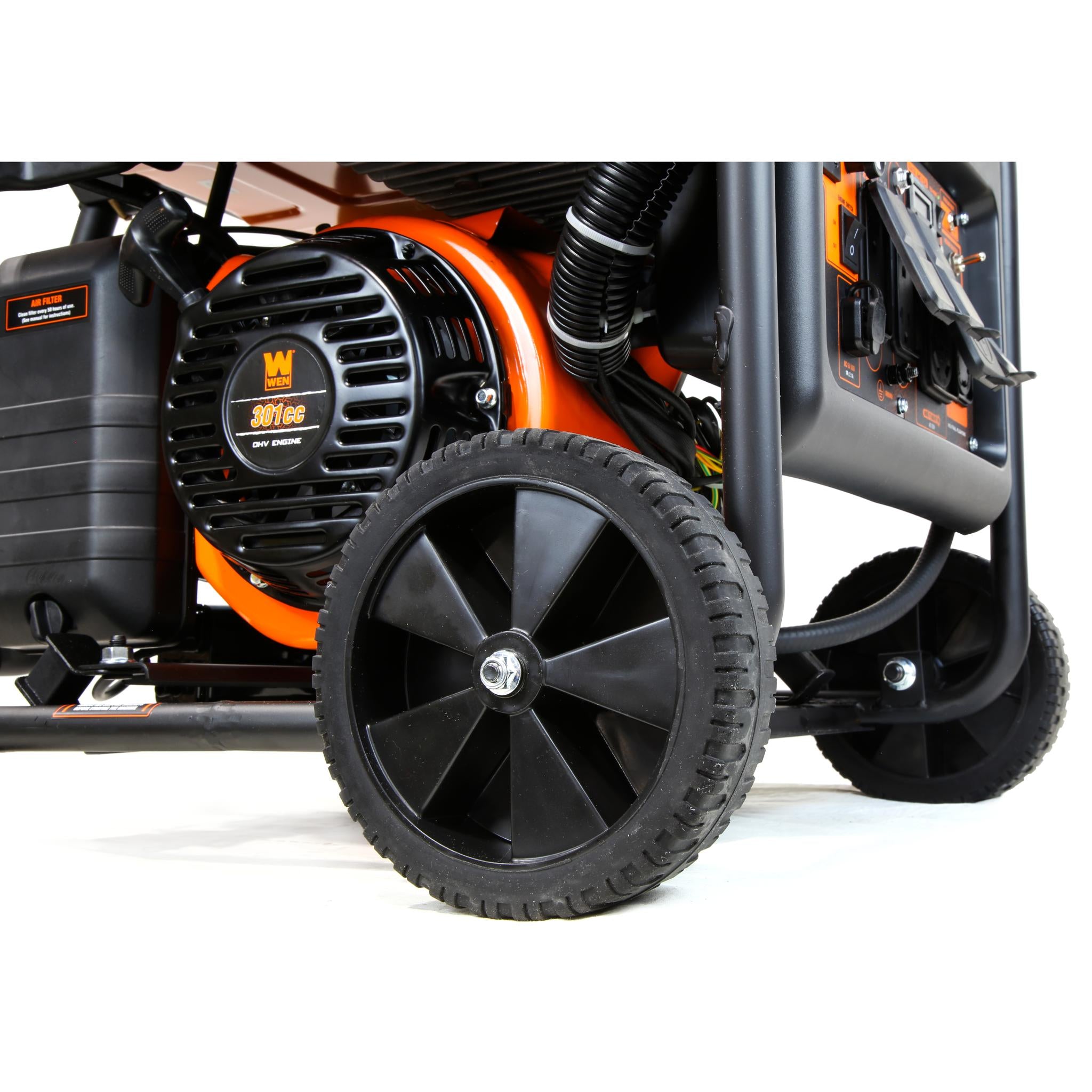 WEN GN625iX 6250-Watt Dual Fuel Inverter Generator with CO Shutdown Sensor & Wheel Kit - 120V/240V RV Ready, Transfer Switch Compatible - Perfect for Camping, Home Backup Power & Outdoor Events