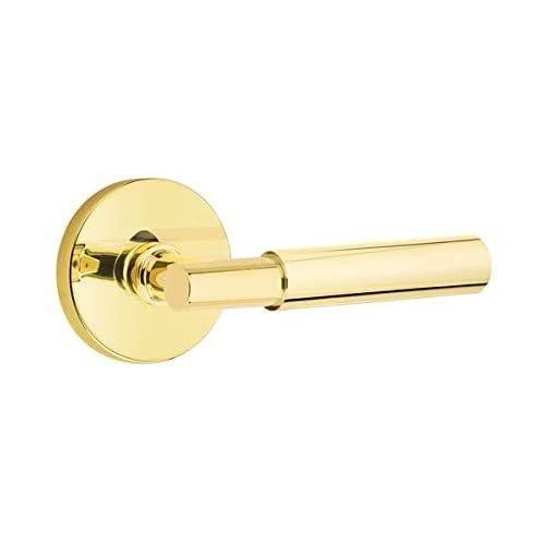 Emtek Passage Set with Disk Rosette and Myles Lever - Left Hand, Oil Rubbed Bronze Finish for Interior Doors | Perfect for Bedrooms, Bathrooms, and Closets