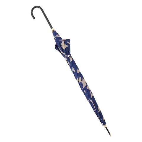 Hana Print Umbrella Navy Blue - Stylish Waterproof Compact Folding Umbrella for Women & Men - Perfect for Rainy Days, Outdoor Events & Travel Accessories