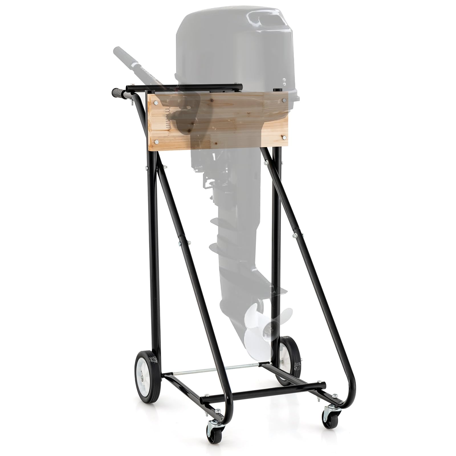Heavy Duty Goplus 330 LBS Outboard Boat Motor Stand Carrier Cart Dolly - Portable Storage Solution for Marine Engines - Perfect for Boat Maintenance, Transport & Winter Storage