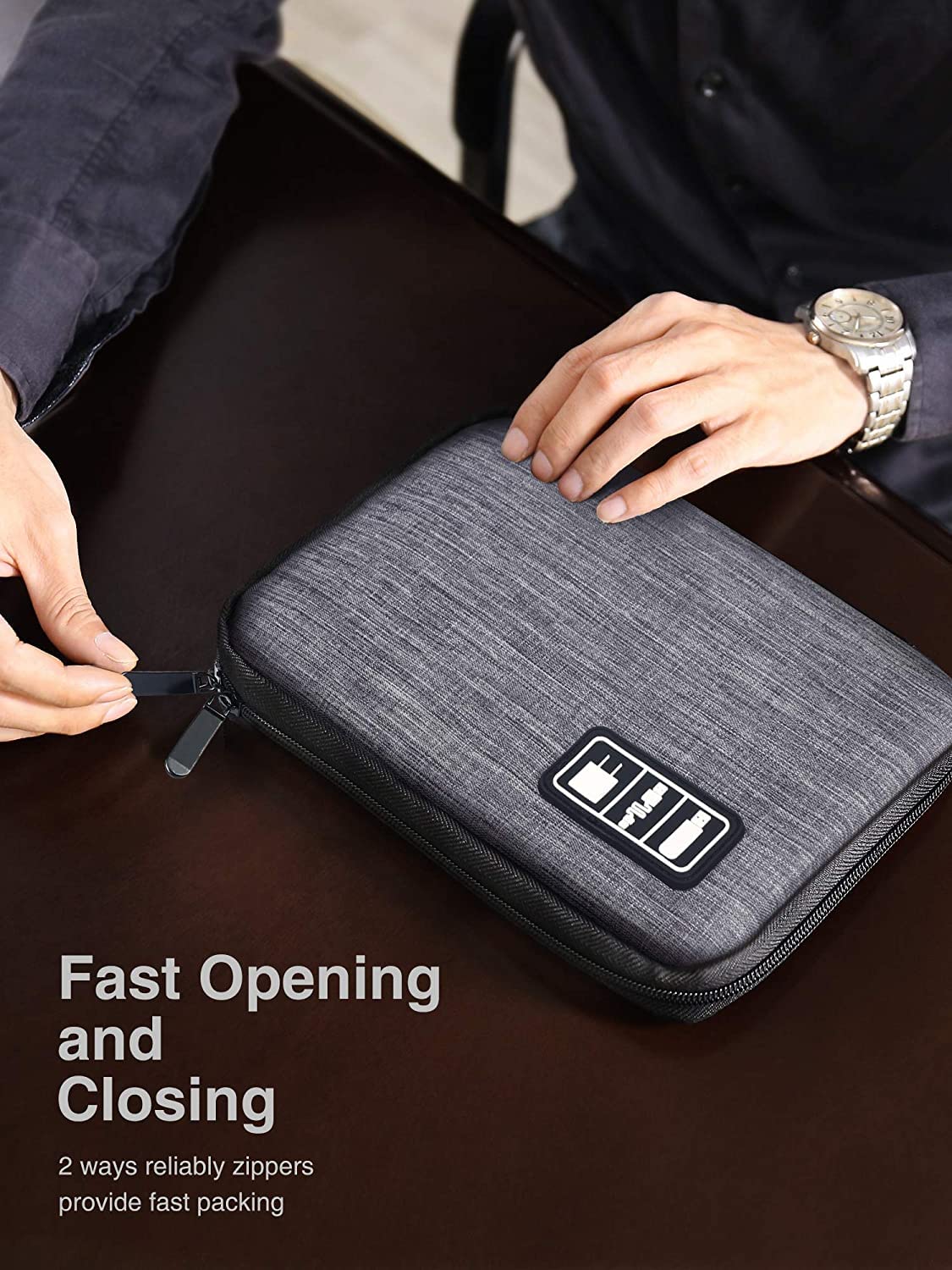 Luxtude Travel Cable Organizer Bag - Electronic Cord Storage Case for Chargers, USB Cables & Tech Accessories | Perfect for Business Trips, Vacation Packing & Home Office Organization